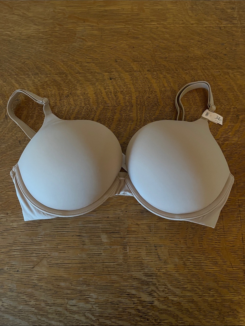 NWT Victoria's Secret Plunge Push-Up Bra Nude Beige 34D